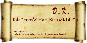 Dörnhöfer Krisztián névjegykártya