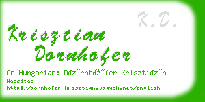 krisztian dornhofer business card